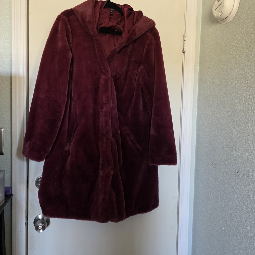 Torrid Deep Burgundy Faux Fur Coat